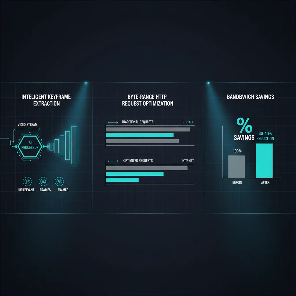 Video keyframe extraction and byte-range optimization visualization